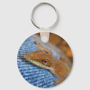 Green Anole Lizard Key Ring