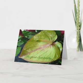 Green Anthurium Heart Flower Deepest Sympathy Card
