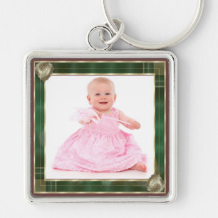 Green Antique Frame Add Your Photo Here Key Ring