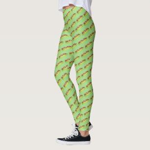 Green Ants on a Log Celery Peanut Butter Raisins Leggings