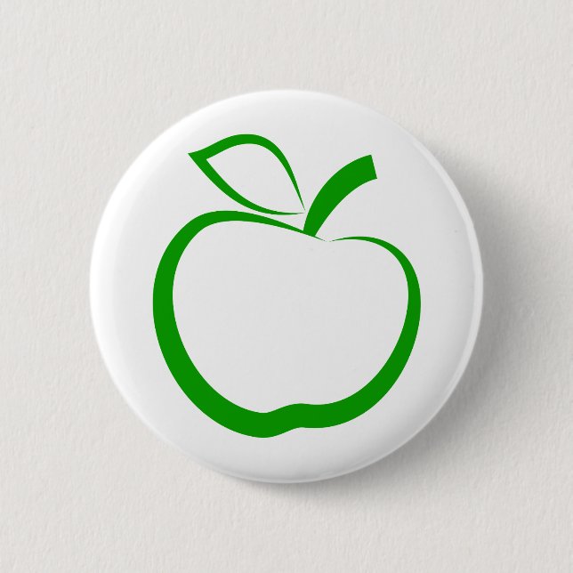 Green Apple 6 Cm Round Badge (Front)