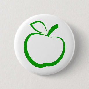Green Apple 6 Cm Round Badge