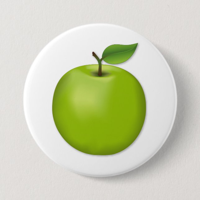 Green Apple  7.5 Cm Round Badge (Front)