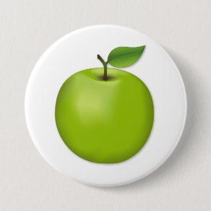 Green Apple  7.5 Cm Round Badge