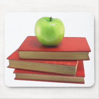 Green Apple and Red Books Mousemats