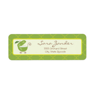 Green Apple Baby Carriage Address Label