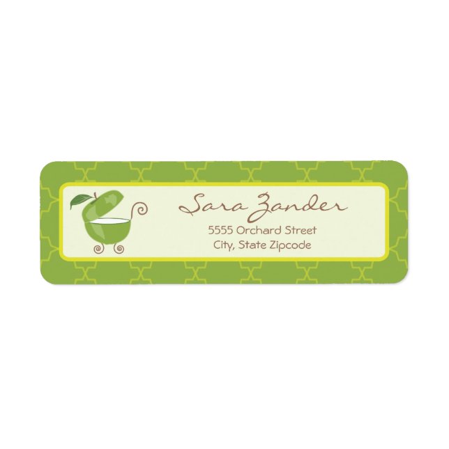 Green Apple Baby Carriage Address Label (Front)