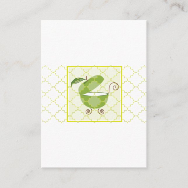 Green Apple Baby Carriage |  Bring a Book Enclosure Card (Front)