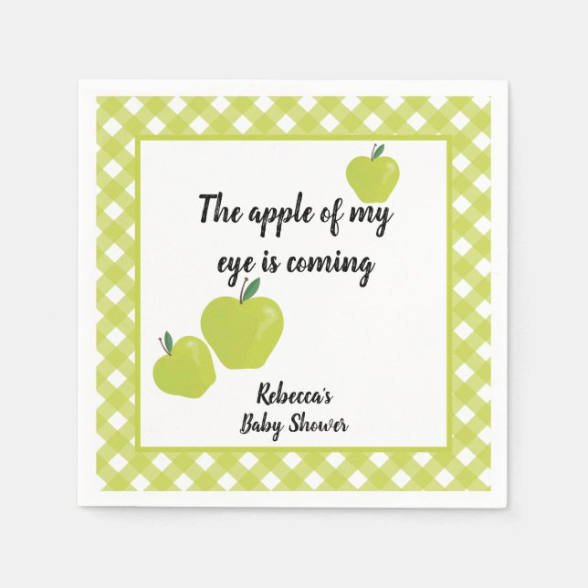Green apple baby shower napkin (Front)