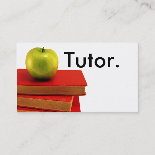 Green Apple & Books Tutor Business Card (Front)