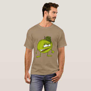Green apple cartoon character with a vicious smile T-Shirt