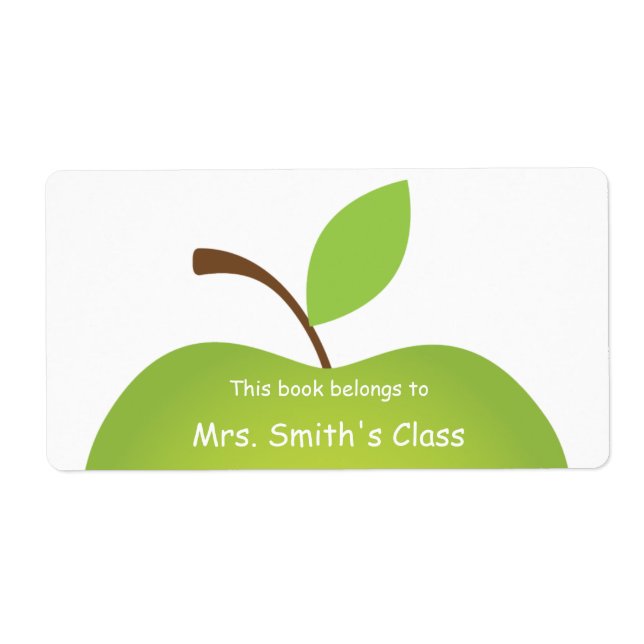 Green Apple Classroom Book Plate (Front)