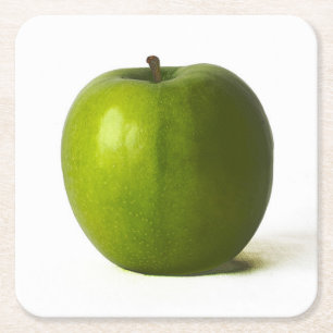 Green Apple coastercn Square Paper Coaster