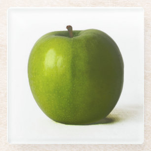 Green Apple coastercna Glass Coaster