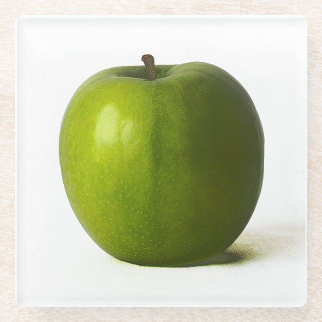 Green Apple coastercna Glass Coaster (Front)