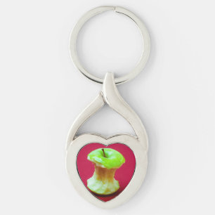 Green apple core key ring