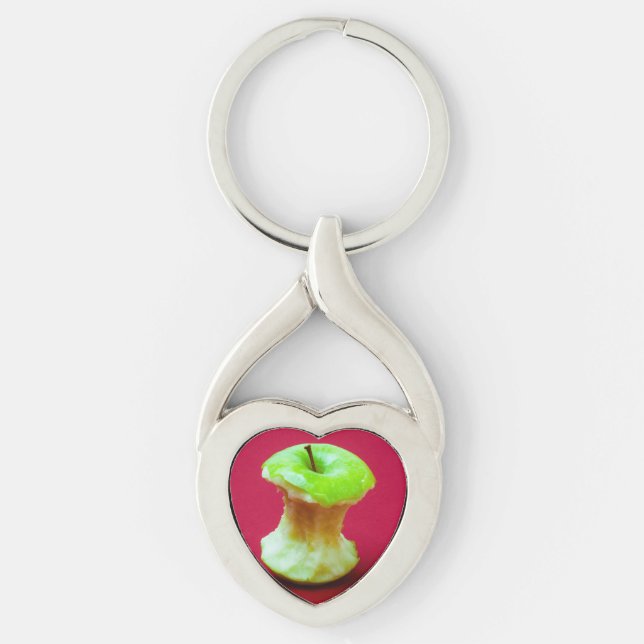 Green apple core key ring (Front)