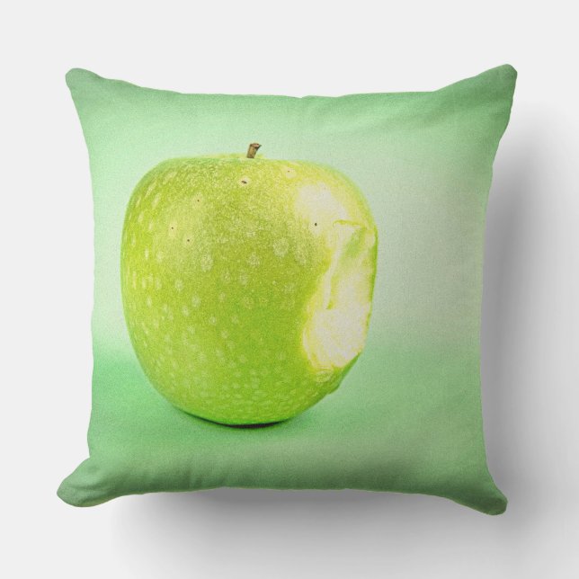 "Green Apple" Cute Photo. Buy Now Cushion (Front)