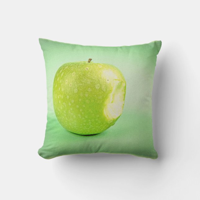 "Green Apple" Cute Photo. Buy Now Cushion (Front)