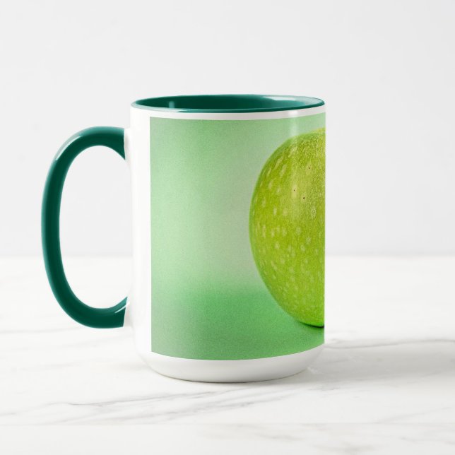 "Green Apple" Cute Photo. Buy Now Mug (Left)