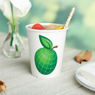 Green Apple Earth Environment Planet Paper Cups