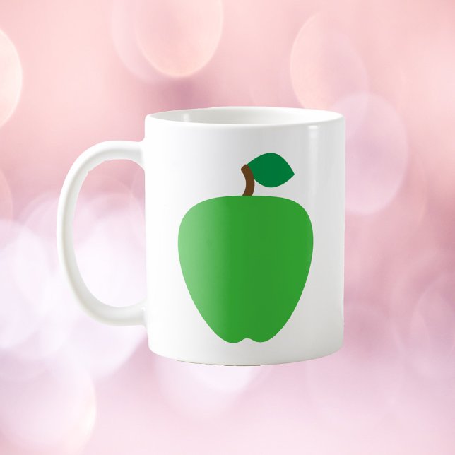 Green Apple Fruit Coffee Mug (A mug with a graphic of a green apple.)