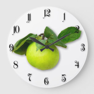 Green apple large clock