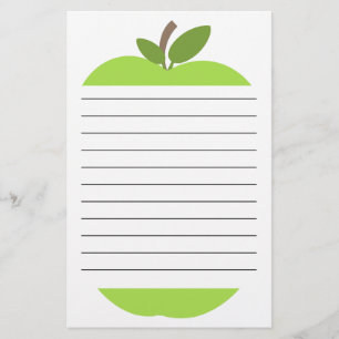 Green Apple Lined Stationery