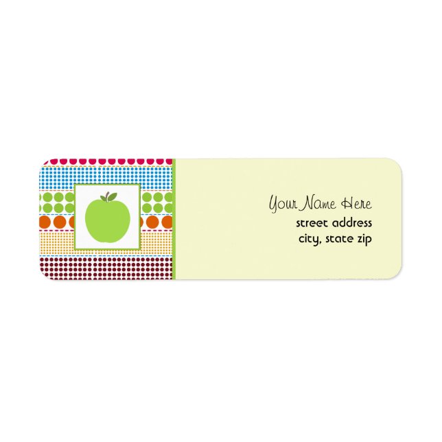 Green Apple Multicolored Polka Dots Teacher (Front)