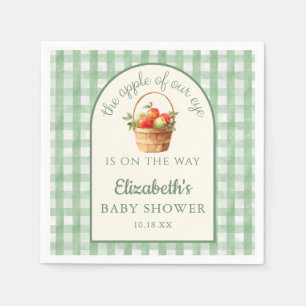 Green Apple Of Our Eye Gender Neutral Baby Shower Napkin