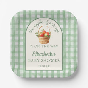 Green Apple Of Our Eye Gender Neutral Baby Shower Paper Plate