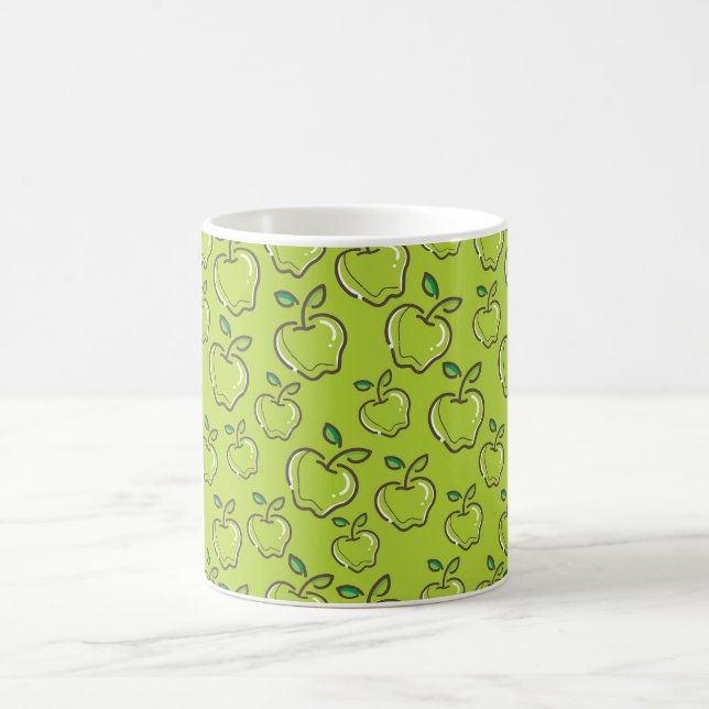 Green Apple Pattern Design Coffee Mug (Center)