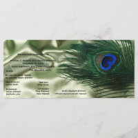 Green Apple Peacock Sill Life Wedding Program