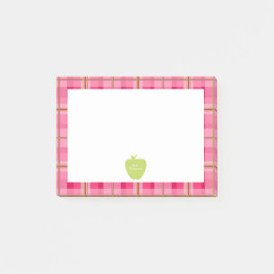 Green Apple Plaid Teacher Post-it® Notes