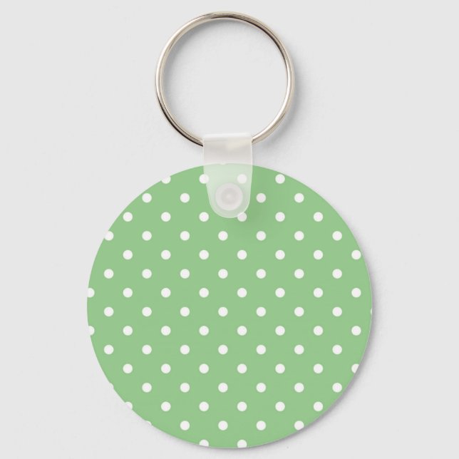 Green Apple Polka Dot Keychain (Front)