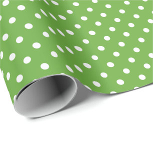 Green Apple Polka Dot Pattern Wrapping Paper