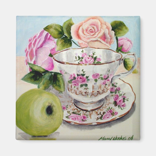 Green Apple & Tea Magnet (Front)