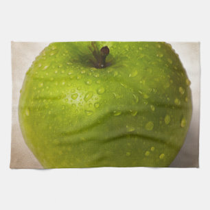 Green apple tea towel