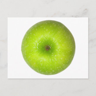 Green apple top view postcard