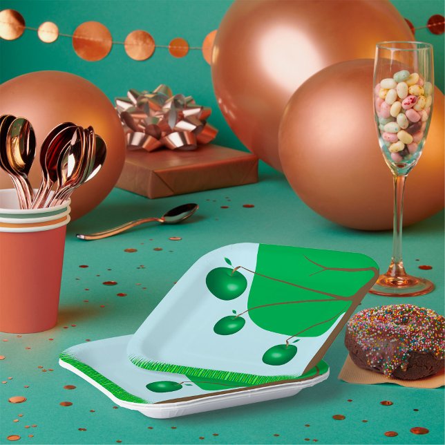Green Apple Tree Paper Plate (Creator Uploaded)