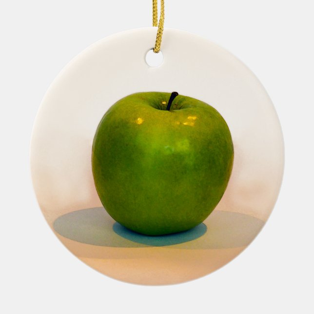 Green Apple Trio Ceramic Tree Decoration (Front)