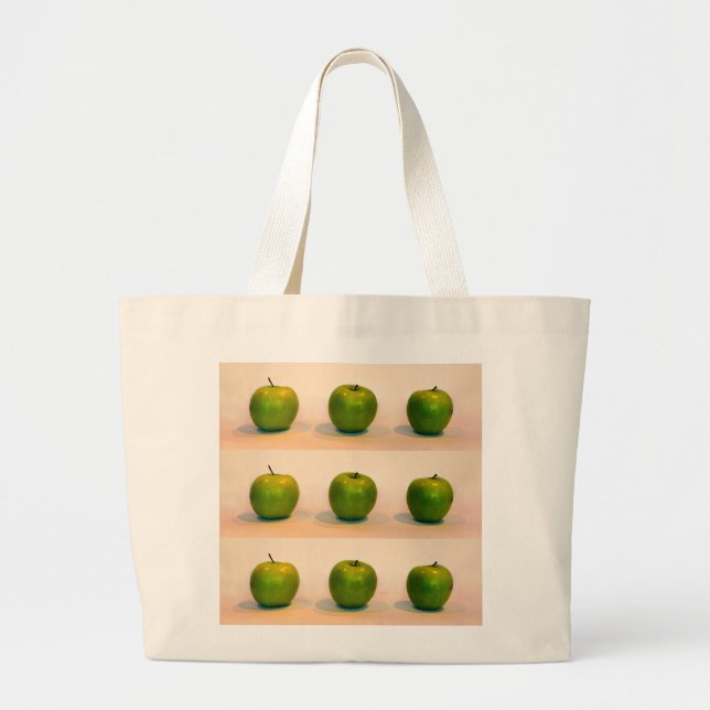 Green Apple Trio Large Tote Bag (Front)