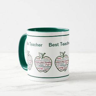 Green Apple World's Best Teacher Characteristics Mug