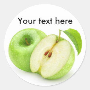 Green apples classic round sticker