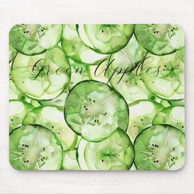 Green Apples Fruit Mouse Mat (Front)