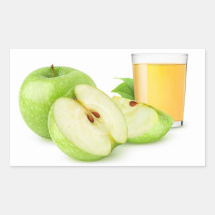 Green apples juice rectangular sticker