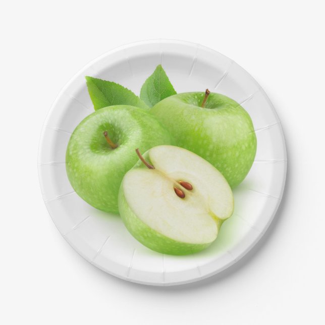 Green apples paper plate (Front)