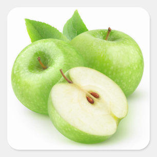 Green apples square sticker