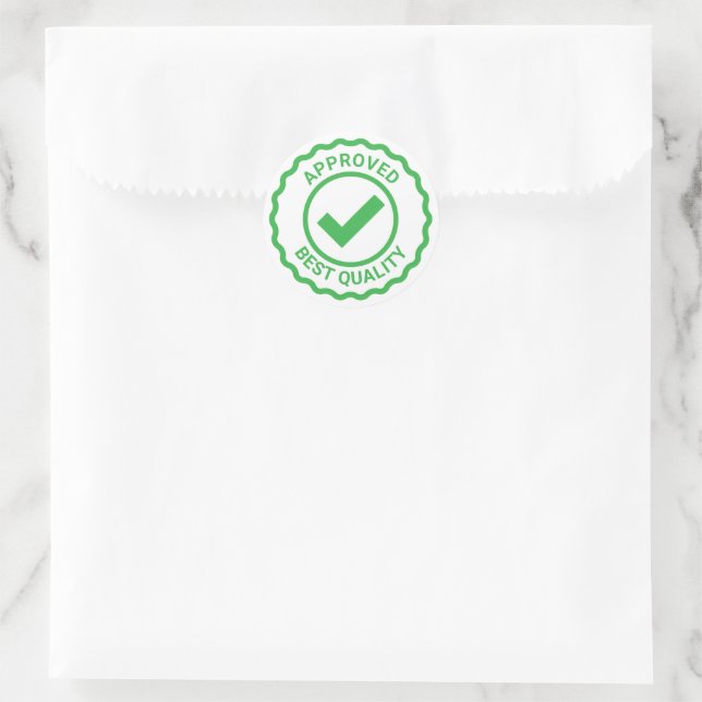 Green approval seals with quality checkmark tick  (Bag)