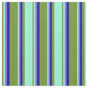 Green, Aquamarine, Medium Slate Blue & Dark Blue Fabric